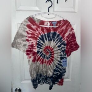 Studio West Tie Dye Patriotic Top